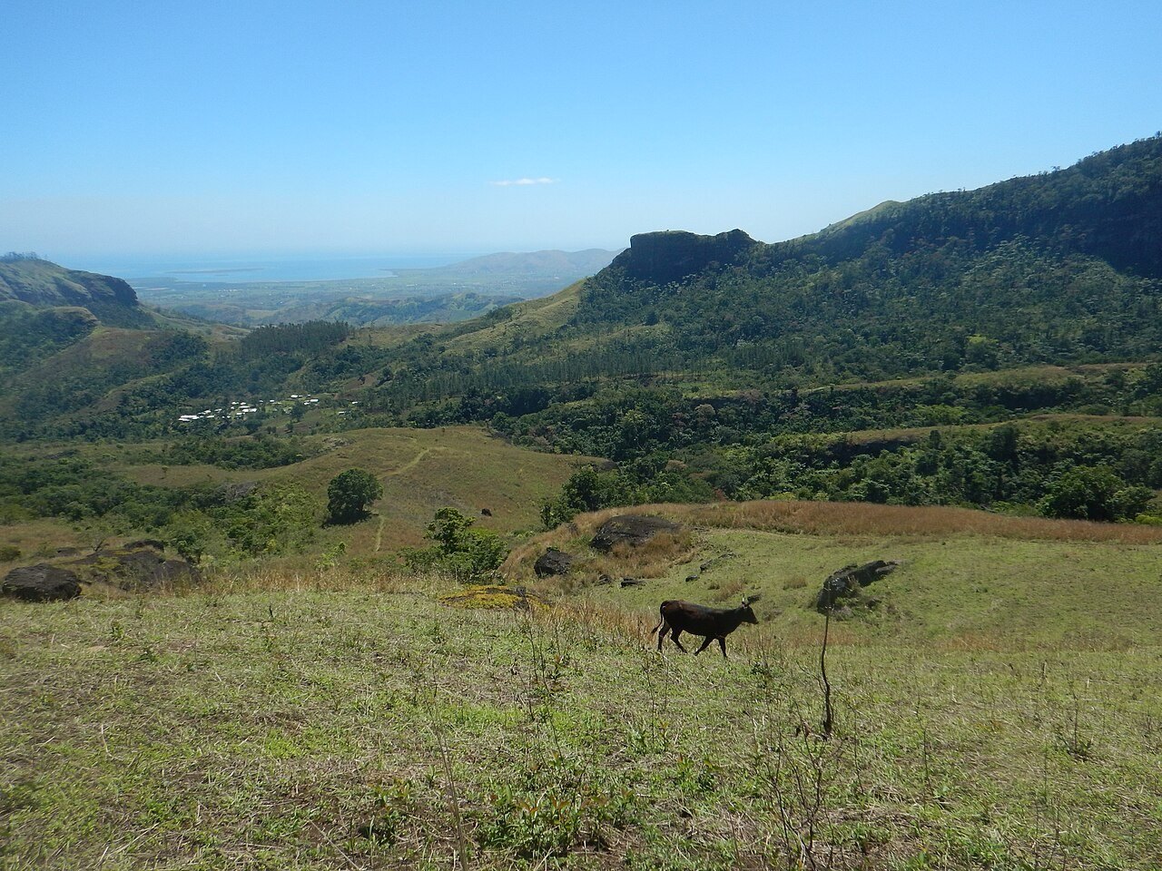 View over Abaca village from Mount Batilamu in Koroyanitu National Park